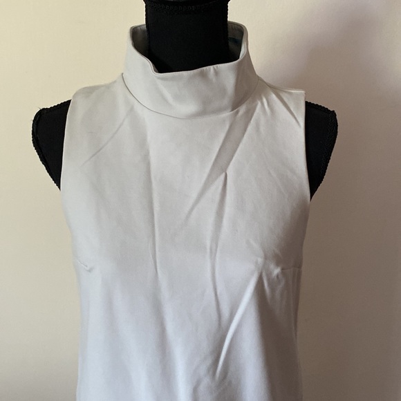 Kookai Dress High Neck Knee Length Size 38/ Small Off White/ Grey Viscose Blend - Picture 2 of 11